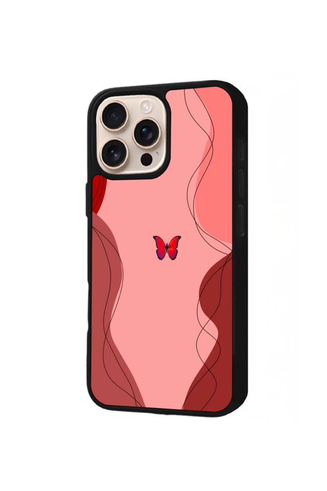 iPhone 16 Pro Uyumlu Kelebek Tasarımlı Glossy Premium Kılıf