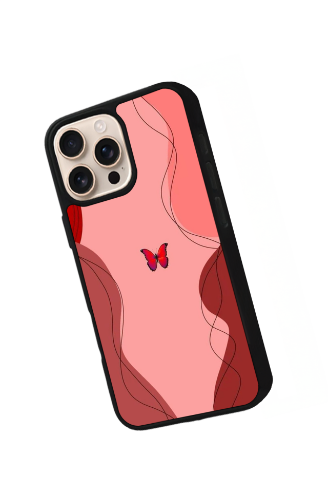iPhone 16 Pro Uyumlu Kelebek Tasarımlı Glossy Premium Kılıf