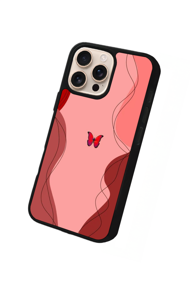 iPhone 16 Pro Uyumlu Kelebek Tasarımlı Glossy Premium Kılıf