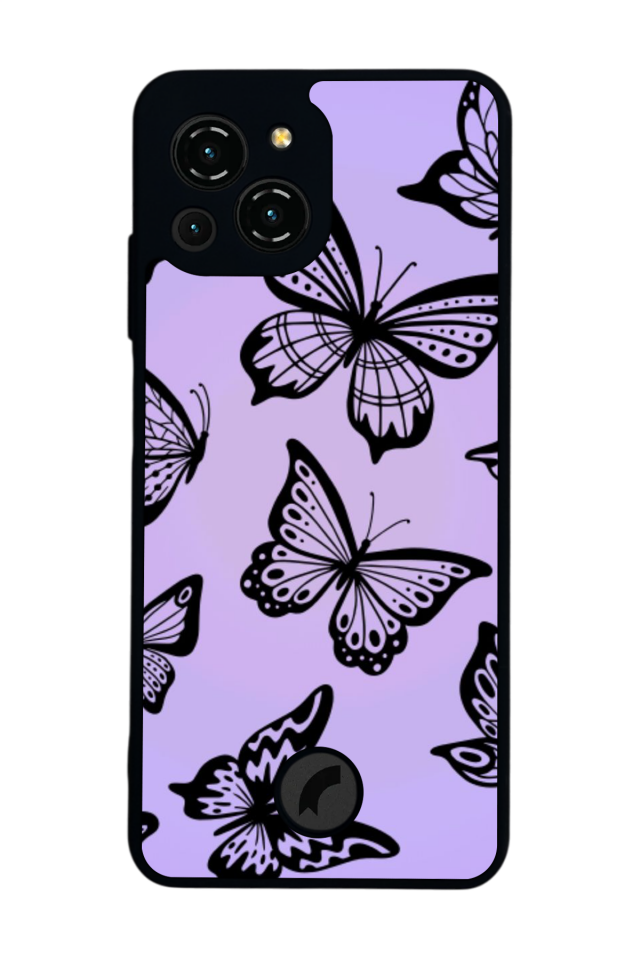 Reeder S23 Pro Max Uyumlu Kelebek Tasarımlı Glossy Premium Kılıf