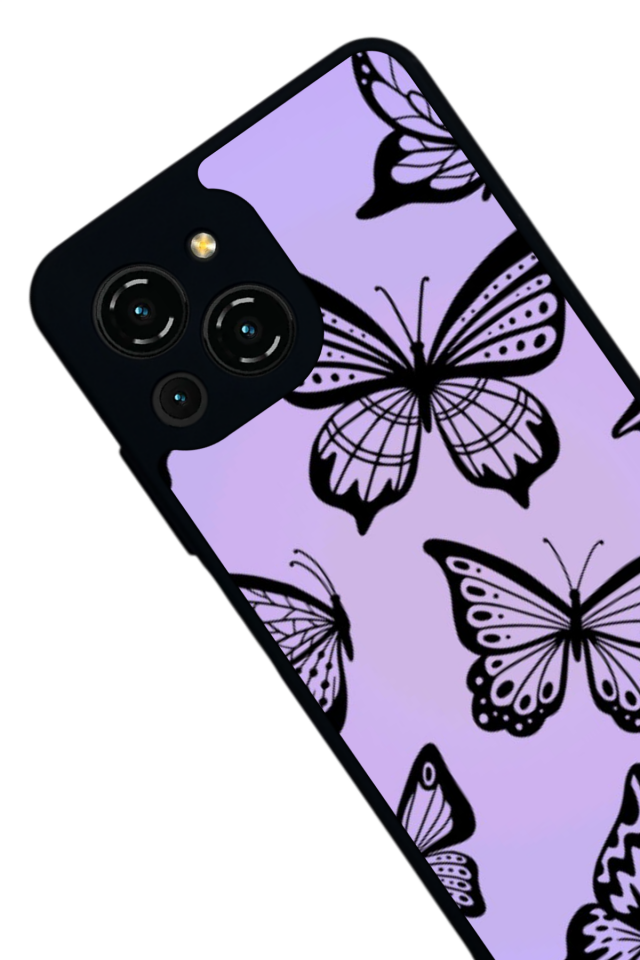 Reeder S23 Pro Max Uyumlu Kelebek Tasarımlı Glossy Premium Kılıf