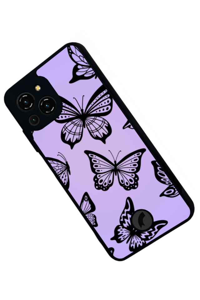 Reeder S23 Pro Max Uyumlu Kelebek Tasarımlı Glossy Premium Kılıf