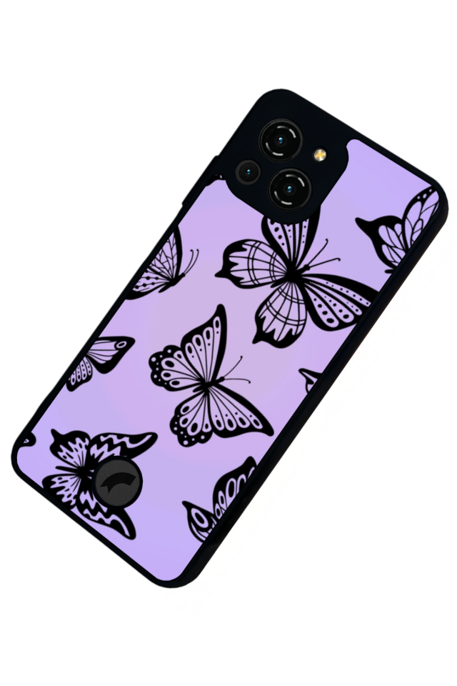 Reeder S23 Pro Max Uyumlu Kelebek Tasarımlı Glossy Premium Kılıf