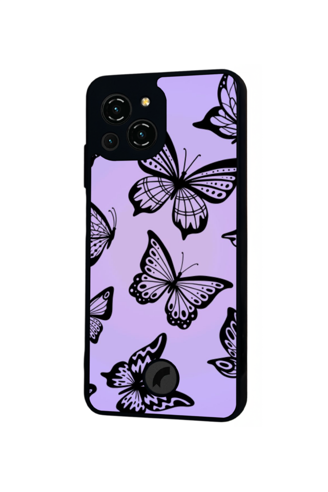 Reeder S23 Pro Max Uyumlu Kelebek Tasarımlı Glossy Premium Kılıf