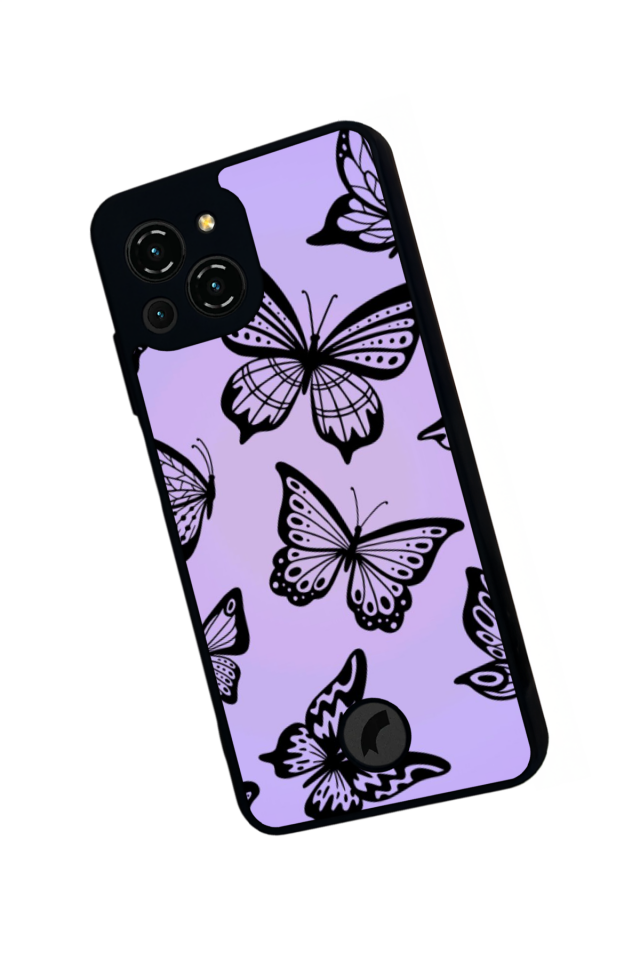 Reeder S23 Pro Max Uyumlu Kelebek Tasarımlı Glossy Premium Kılıf