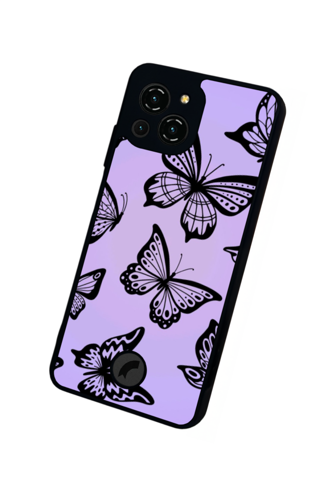 Reeder S23 Pro Max Uyumlu Kelebek Tasarımlı Glossy Premium Kılıf