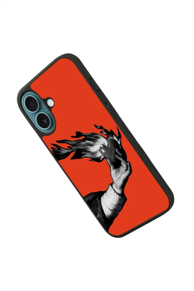 iPhone 16 Plus Uyumlu Kirmizi Tasarımlı Glossy Premium Kılıf