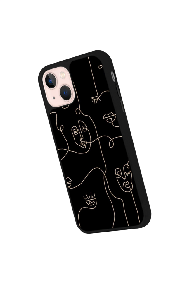 iPhone 13/14 Uyumlu Line Art Tasarımlı Glossy Premium Kılıf