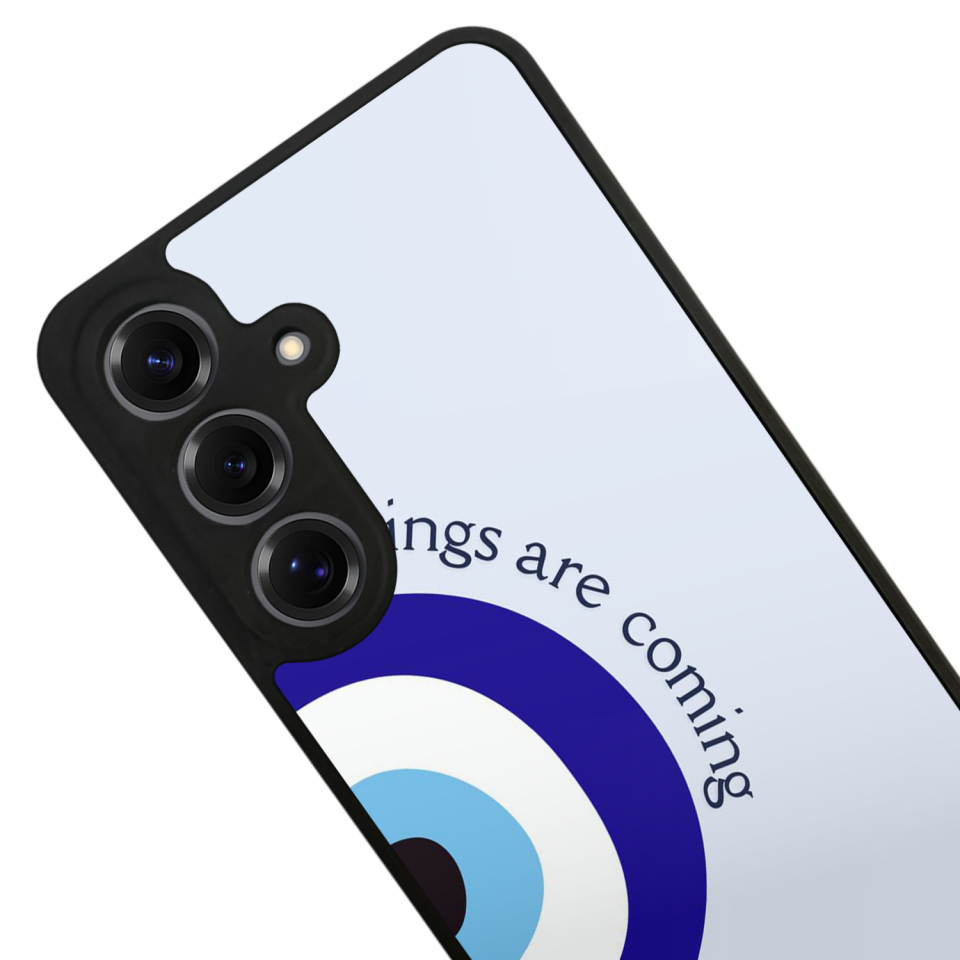 Samsung Galaxy S25 Uyumlu Nazar Tasarımlı Glossy Premium Kılıf