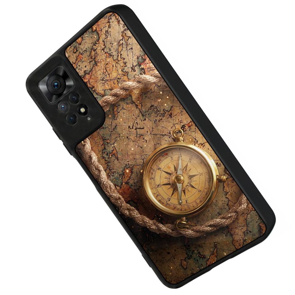 Xiaomi Redmi Note 12 Pro Uyumlu Pusula Tasarımlı Glossy Premium Kılıf