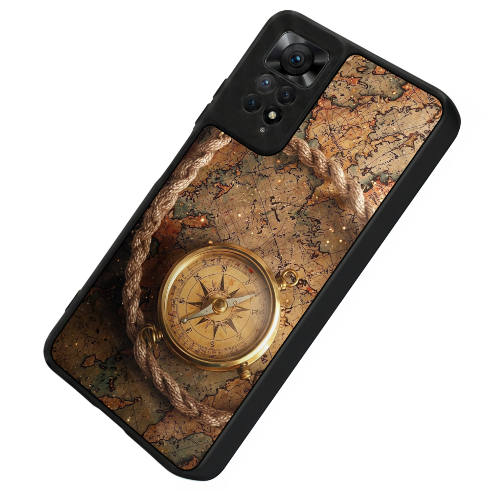 Xiaomi Redmi Note 12 Pro Uyumlu Pusula Tasarımlı Glossy Premium Kılıf