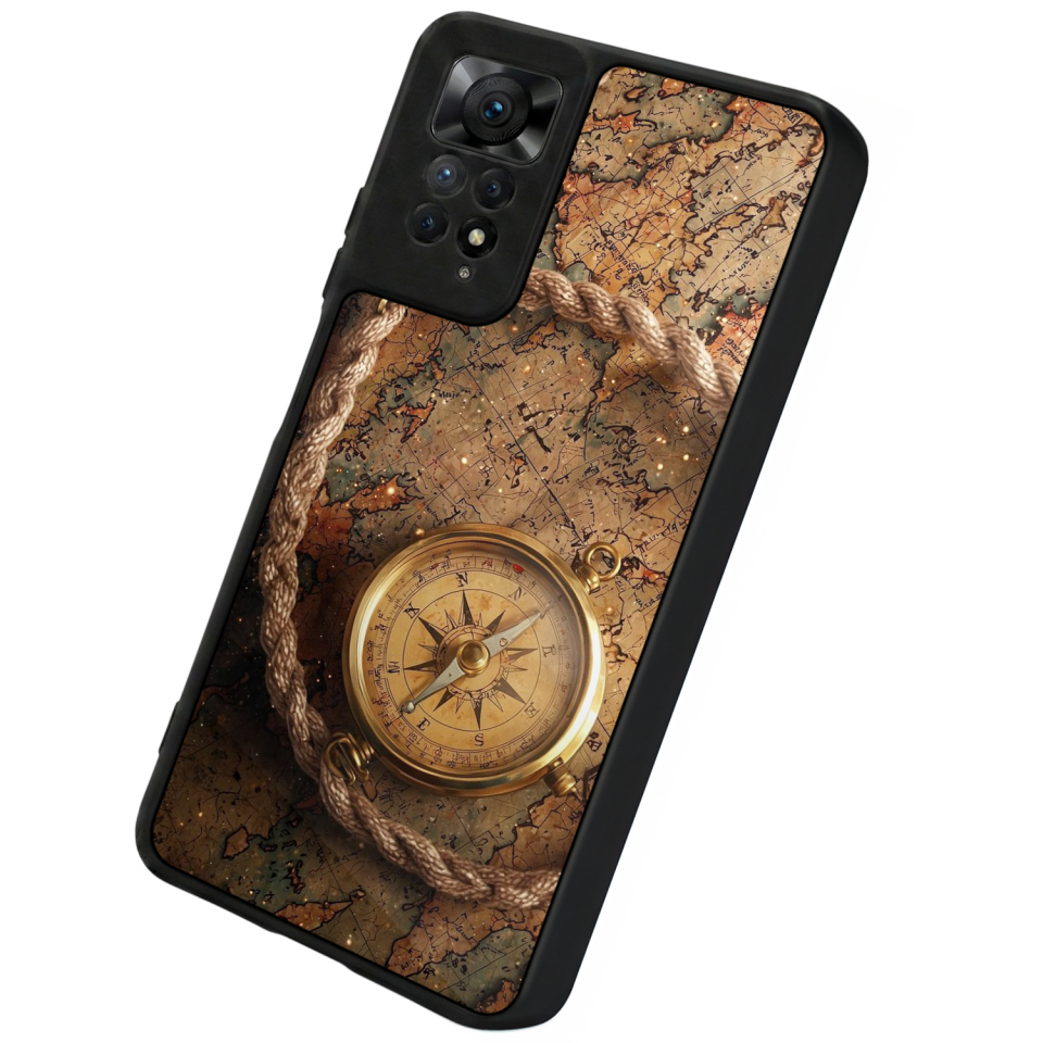 Xiaomi Redmi Note 12 Pro Uyumlu Pusula Tasarımlı Glossy Premium Kılıf