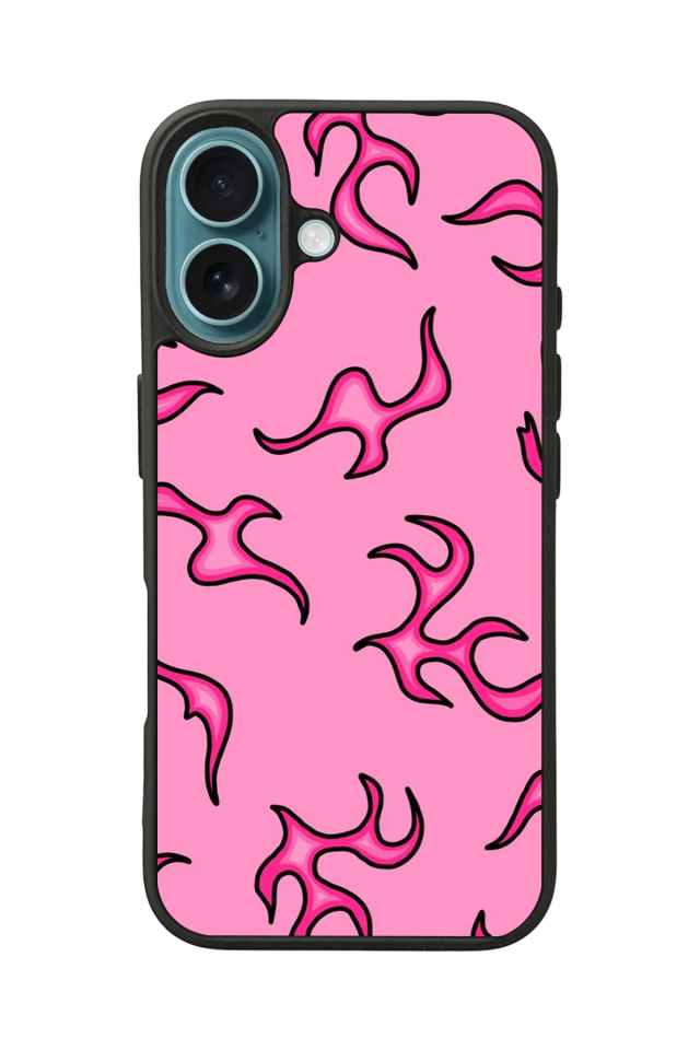 iPhone 16 Uyumlu Retro Flame Patterns Tasarımlı Glossy Premium Kılıf