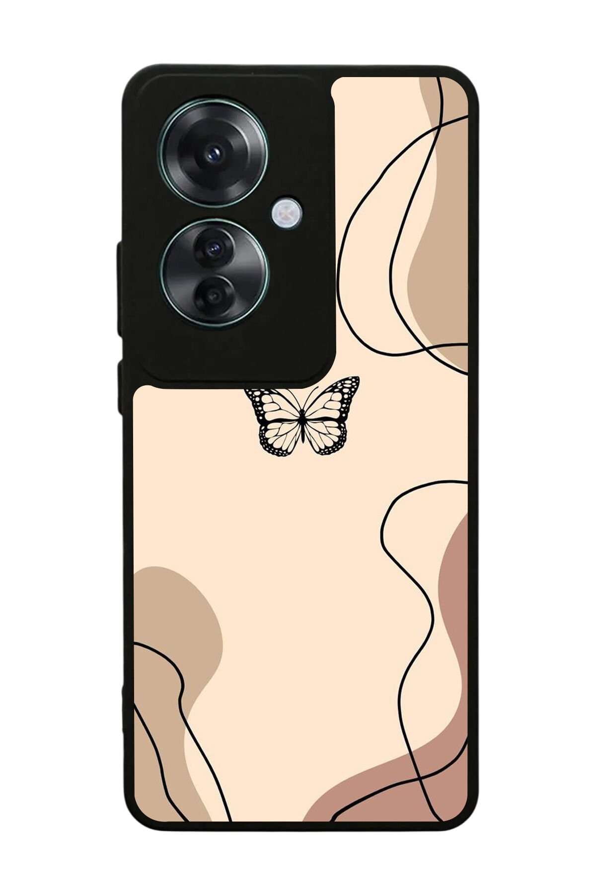 Oppo Reno 11F Uyumlu Kelebek Tasarımlı Glossy Premium Kılıf