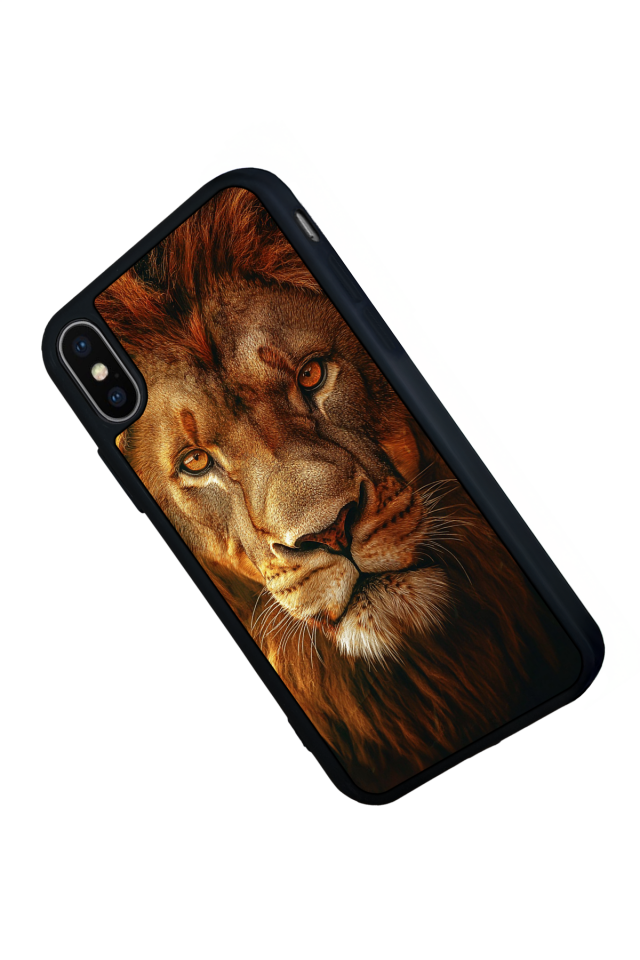 iPhone X/ XS Uyumlu Aslan Tasarımlı Glossy Premium Kılıf