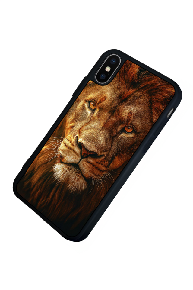 iPhone X/ XS Uyumlu Aslan Tasarımlı Glossy Premium Kılıf