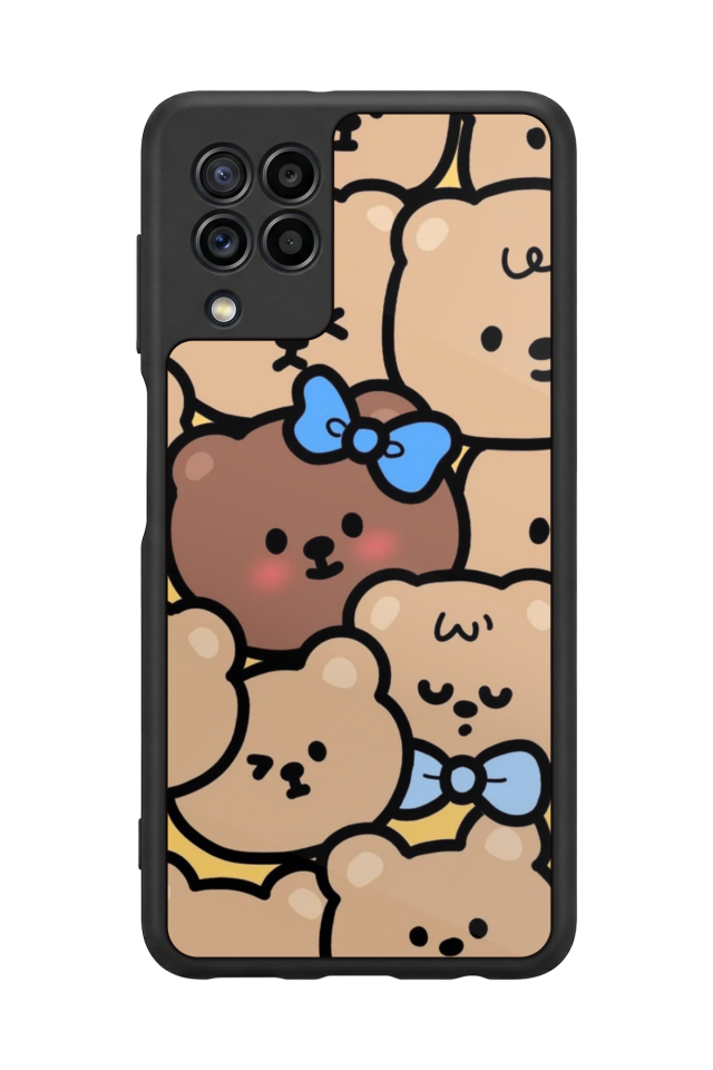 Samsung Galaxy M22 Uyumlu Ayı Tasarımlı Glossy Premium Kılıf