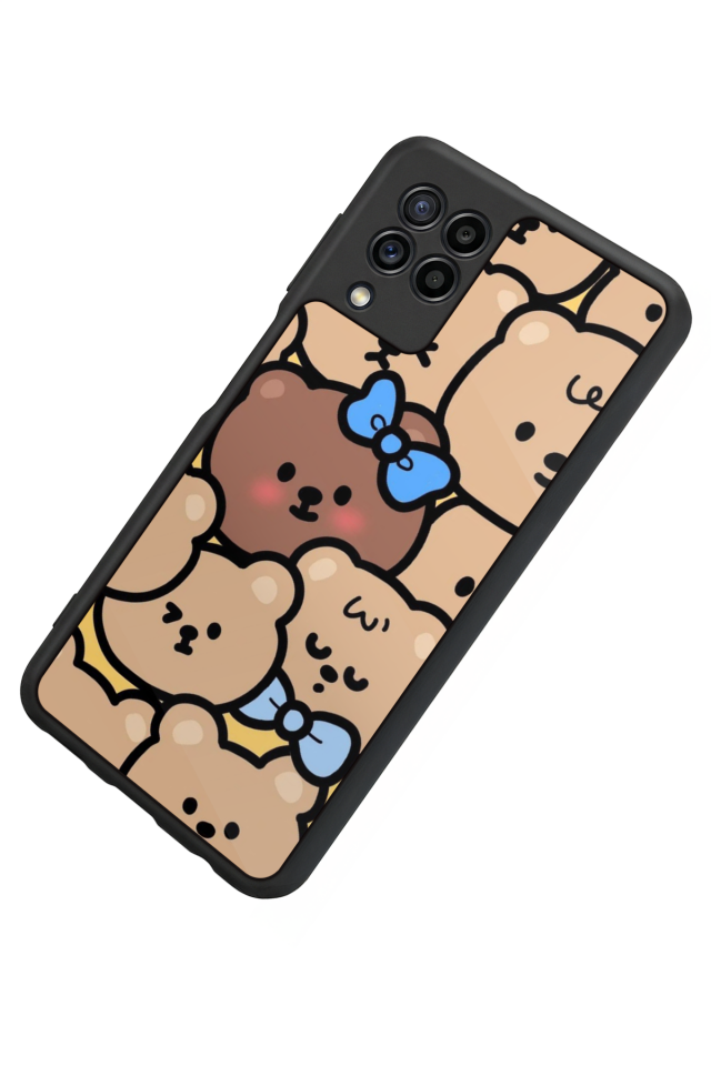 Samsung Galaxy M22 Uyumlu Ayı Tasarımlı Glossy Premium Kılıf