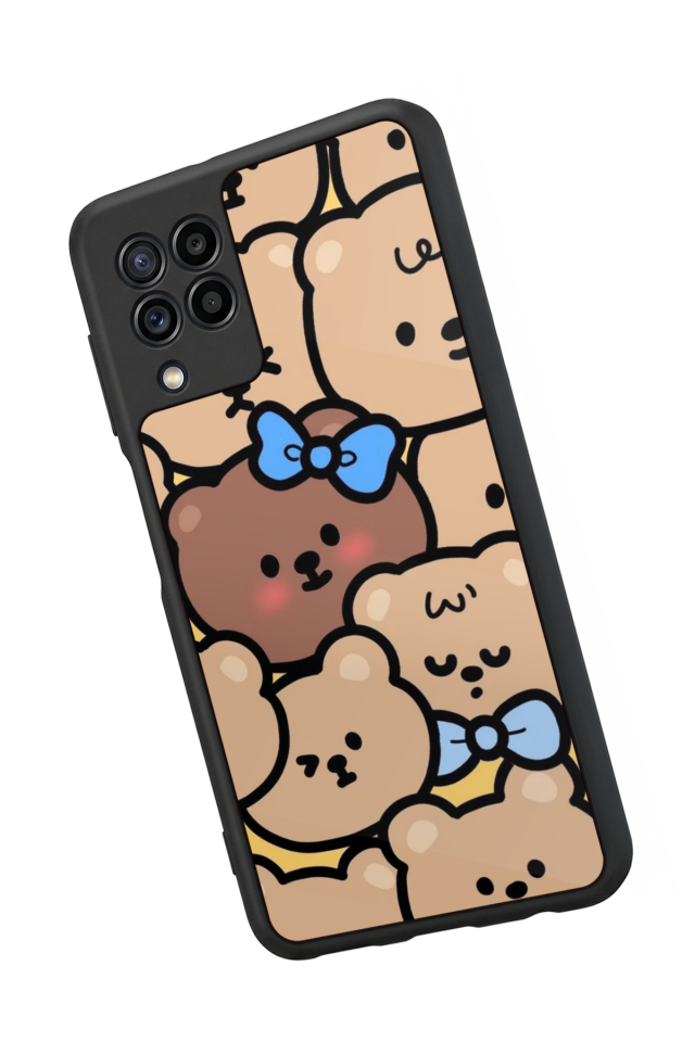 Samsung Galaxy M22 Uyumlu Ayı Tasarımlı Glossy Premium Kılıf