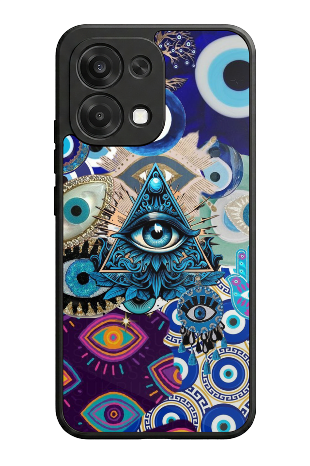 Oppo A6 Pro Uyumlu Göz Tasarımlı Glossy Premium Kılıf