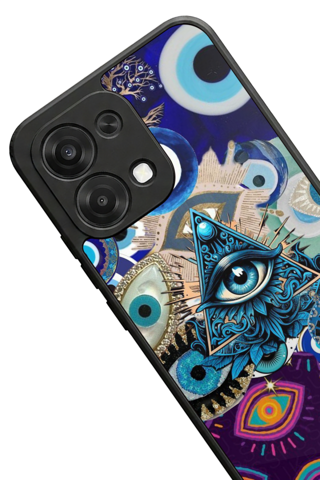 Oppo A6 Pro Uyumlu Göz Tasarımlı Glossy Premium Kılıf
