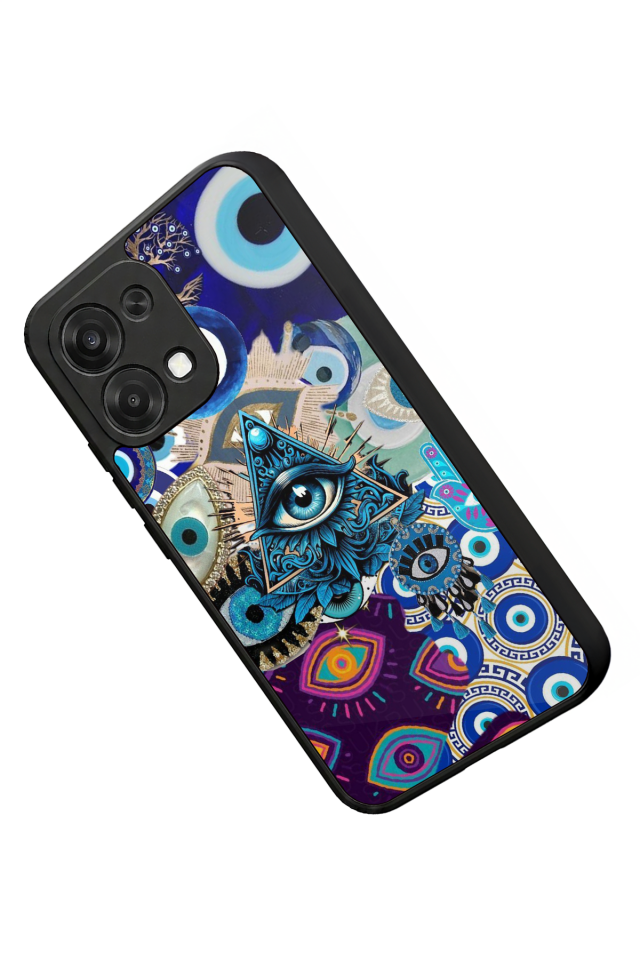 Oppo A6 Pro Uyumlu Göz Tasarımlı Glossy Premium Kılıf