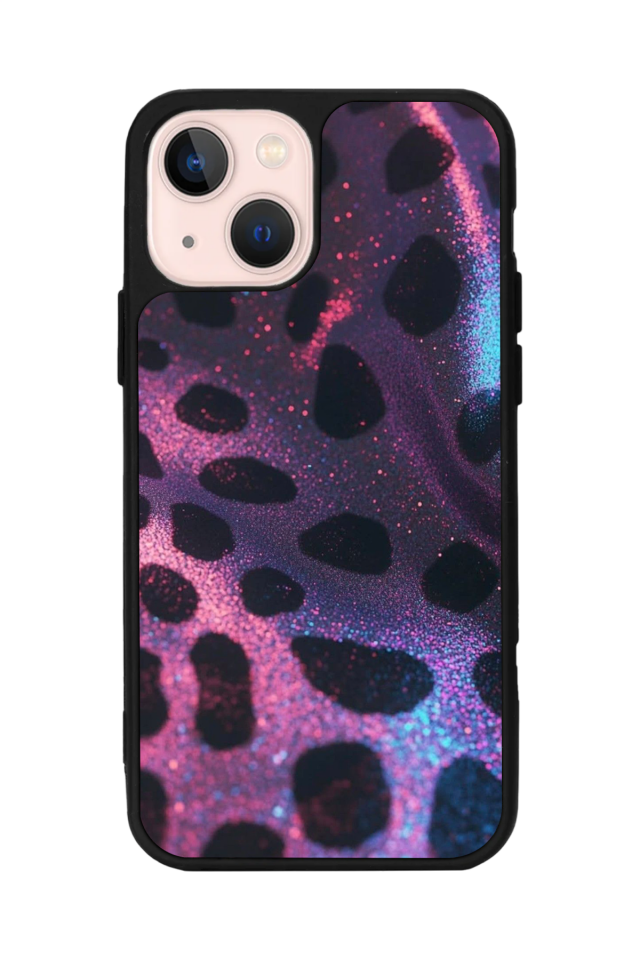 iPhone 13 Mini Uyumlu Hologram Leopar Tasarımlı Glossy Premium Kılıf