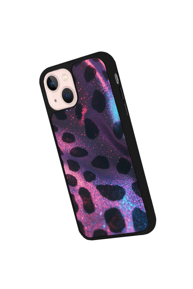 iPhone 13 Mini Uyumlu Hologram Leopar Tasarımlı Glossy Premium Kılıf