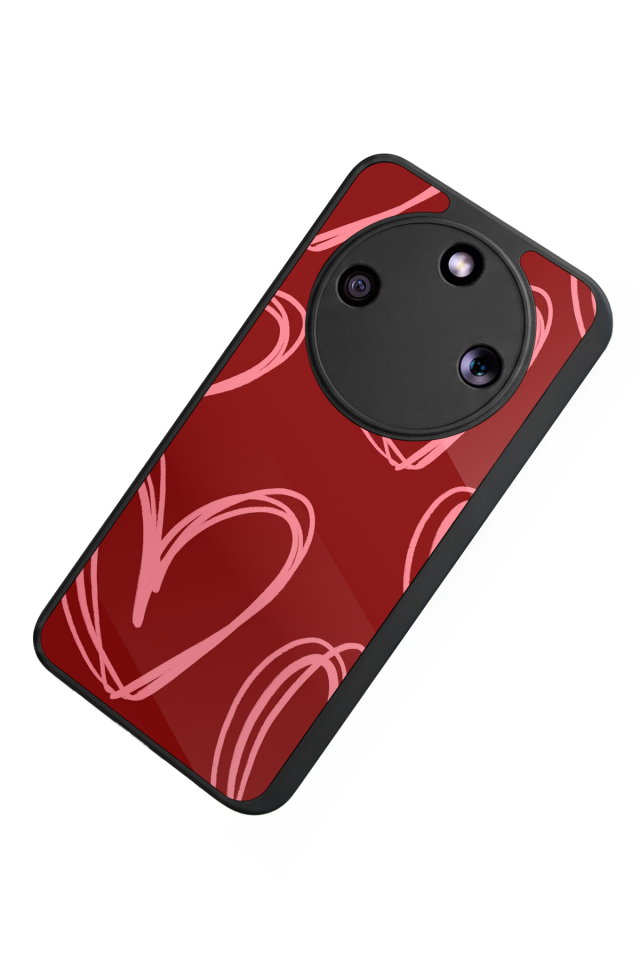 Honor Magic 8 Lite Uyumlu Kalp Love Tasarımlı Glossy Premium Kılıf