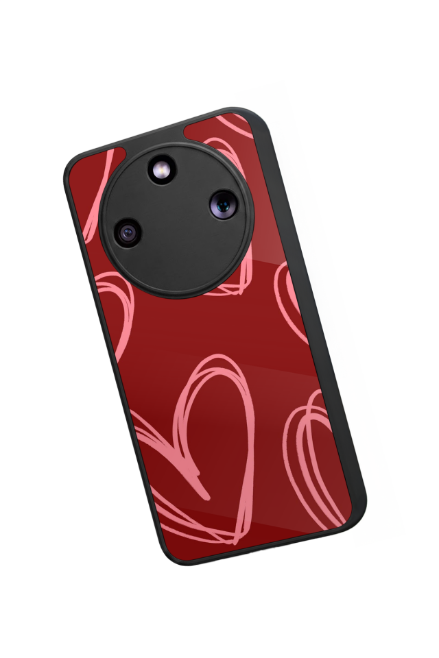 Honor Magic 8 Lite Uyumlu Kalp Love Tasarımlı Glossy Premium Kılıf