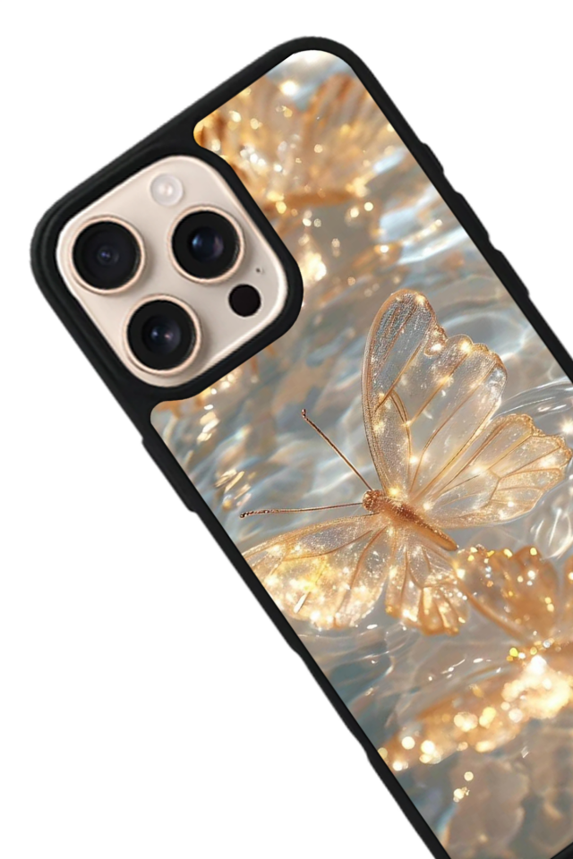 iPhone 15 Pro Max Uyumlu Kelebek Tasarımlı Glossy Premium Kılıf