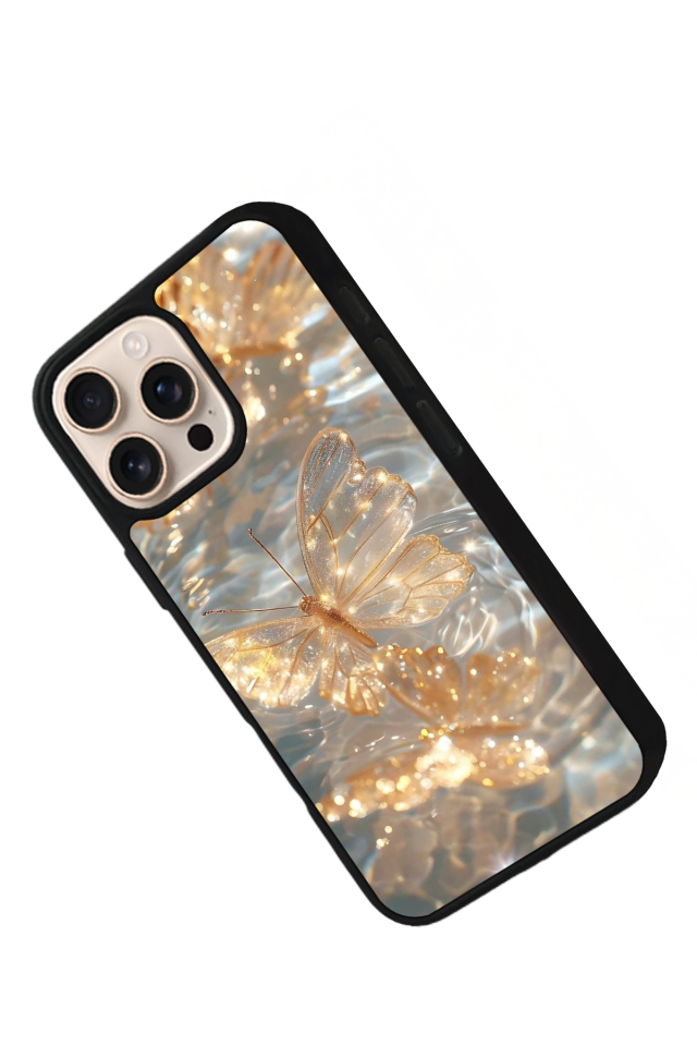 iPhone 15 Pro Max Uyumlu Kelebek Tasarımlı Glossy Premium Kılıf