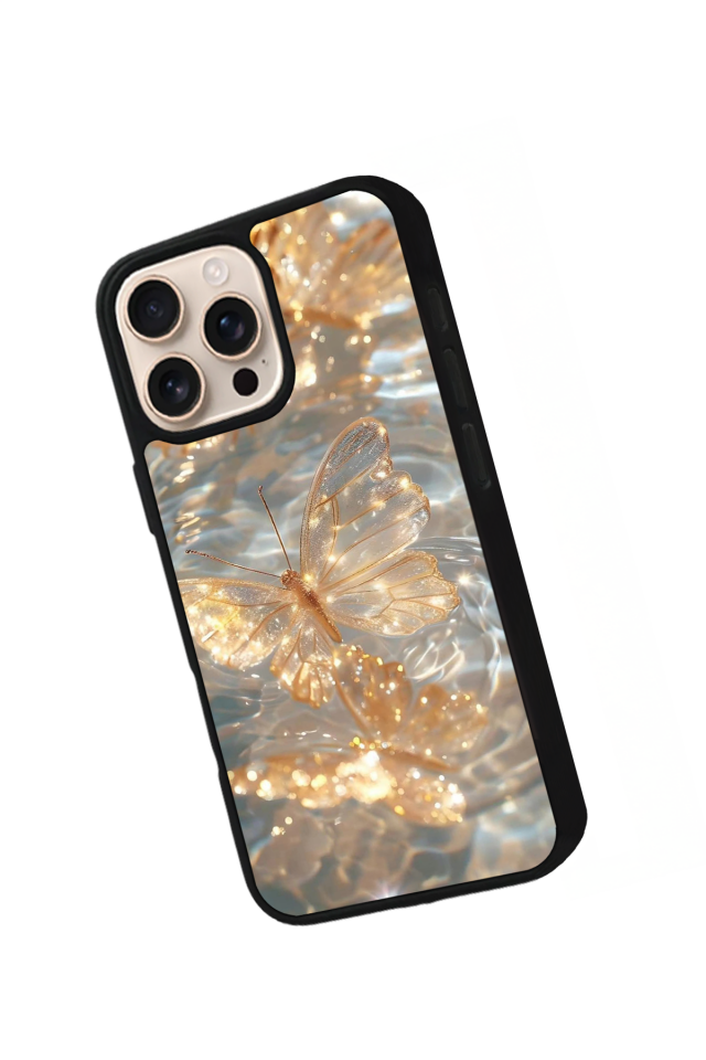 iPhone 15 Pro Max Uyumlu Kelebek Tasarımlı Glossy Premium Kılıf
