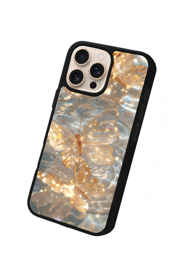 iPhone 15 Pro Max Uyumlu Kelebek Tasarımlı Glossy Premium Kılıf