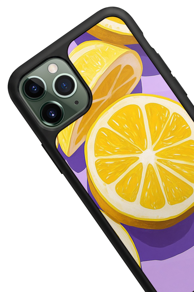 iPhone 11 Pro Max Uyumlu Limon Tasarımlı Glossy Premium Kılıf
