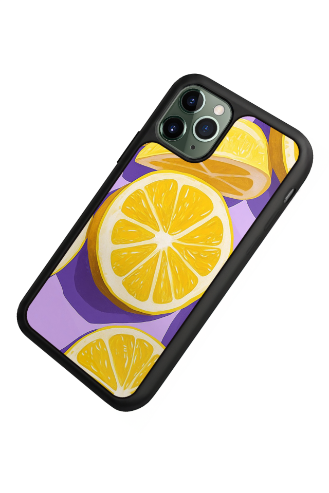 iPhone 11 Pro Max Uyumlu Limon Tasarımlı Glossy Premium Kılıf