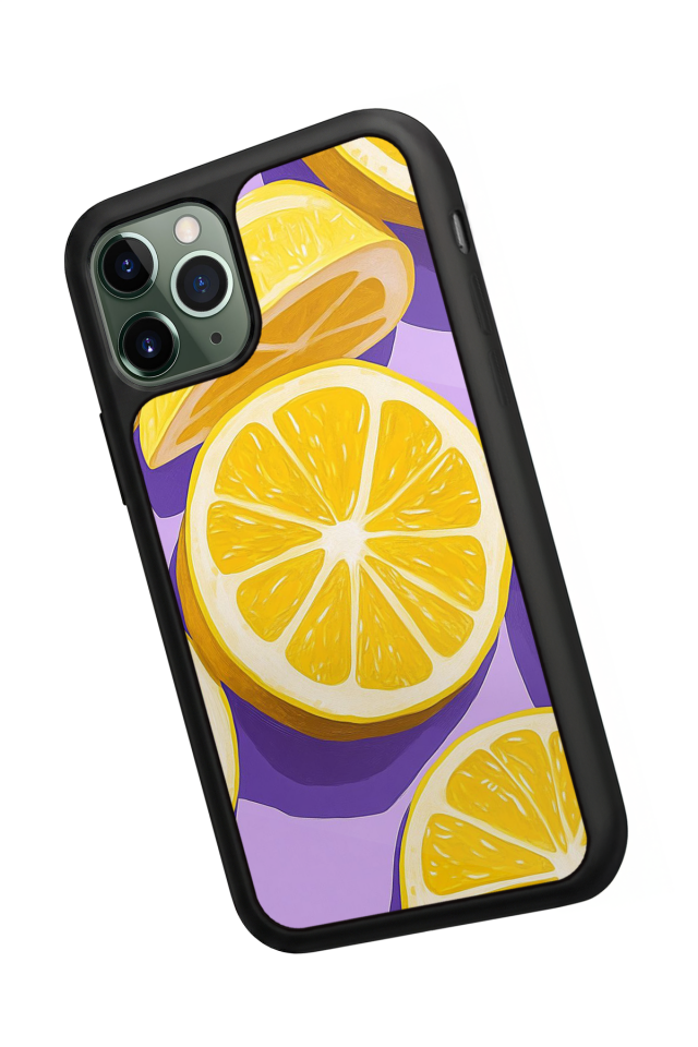 iPhone 11 Pro Max Uyumlu Limon Tasarımlı Glossy Premium Kılıf