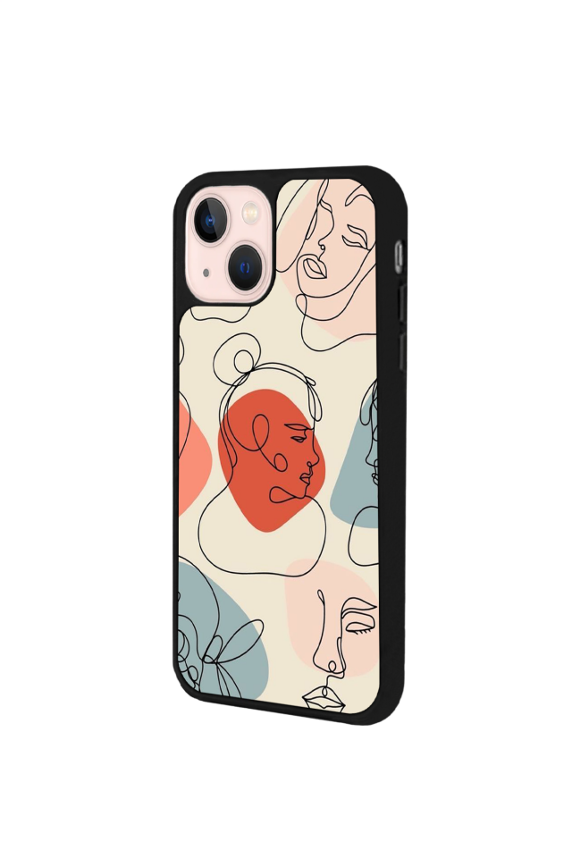 iPhone 13/14 Uyumlu Line Art Tasarımlı Glossy Premium Kılıf