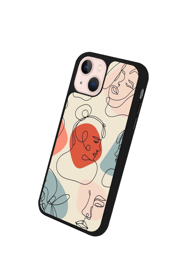 iPhone 13/14 Uyumlu Line Art Tasarımlı Glossy Premium Kılıf
