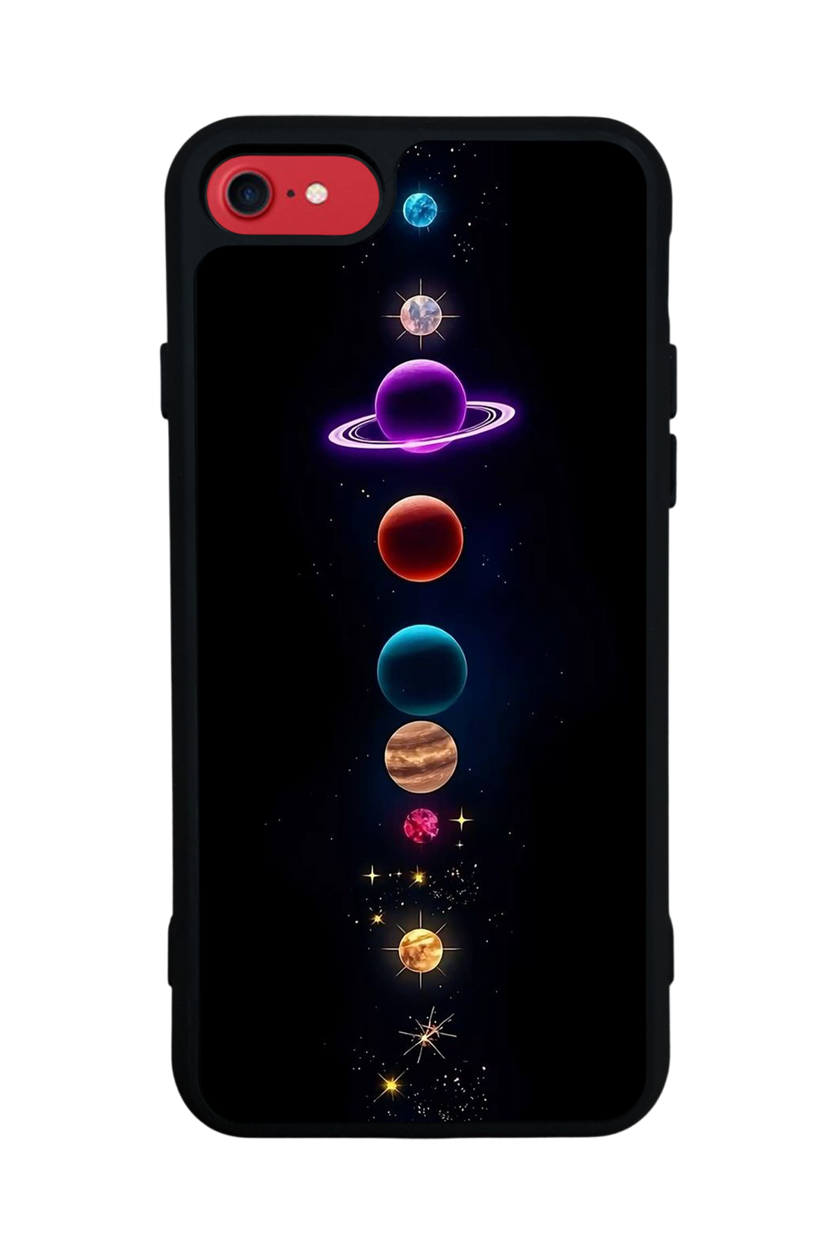 iPhone SE Uyumlu Uzay Tasarımlı Glossy Premium Kılıf