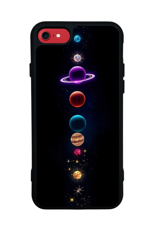 iPhone SE Uyumlu Uzay Tasarımlı Glossy Premium Kılıf