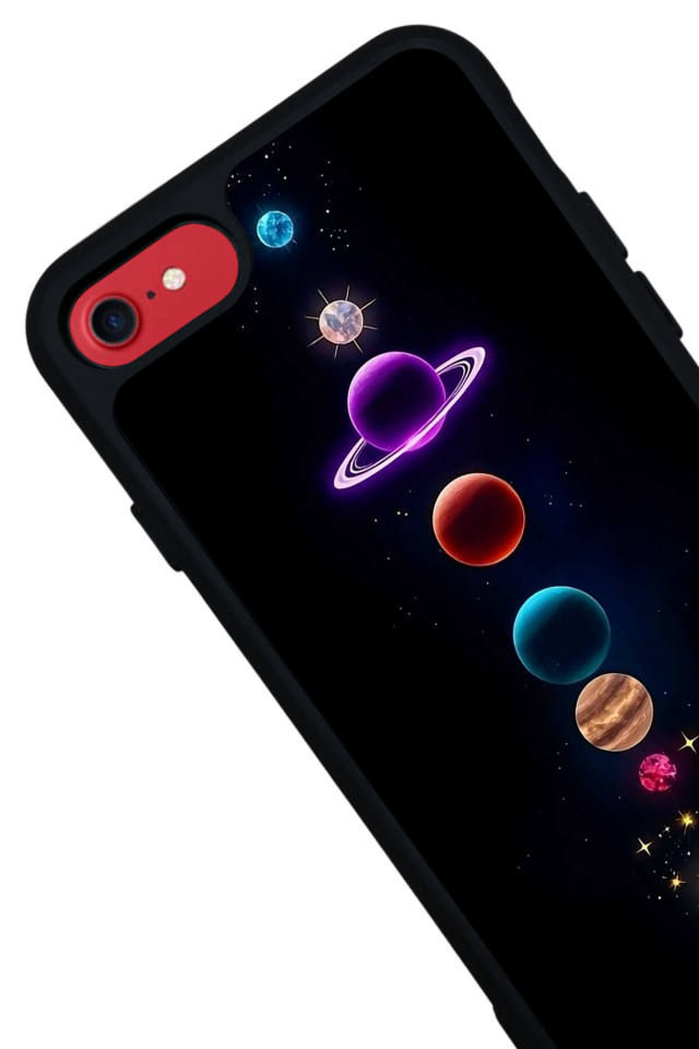 iPhone SE Uyumlu Uzay Tasarımlı Glossy Premium Kılıf