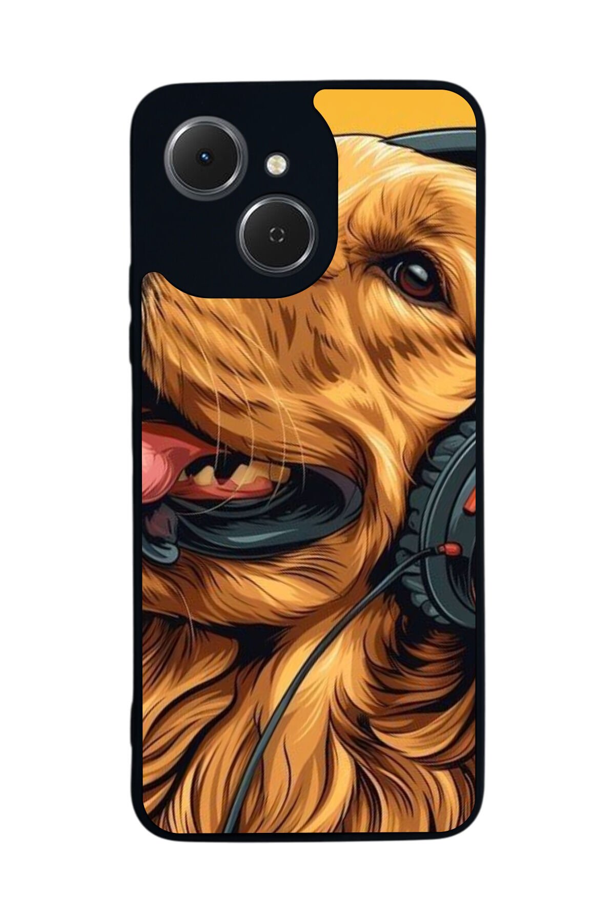 Tecno Spark 40C Uyumlu Golden Kopek Tasarımlı Glossy Premium Kılıf