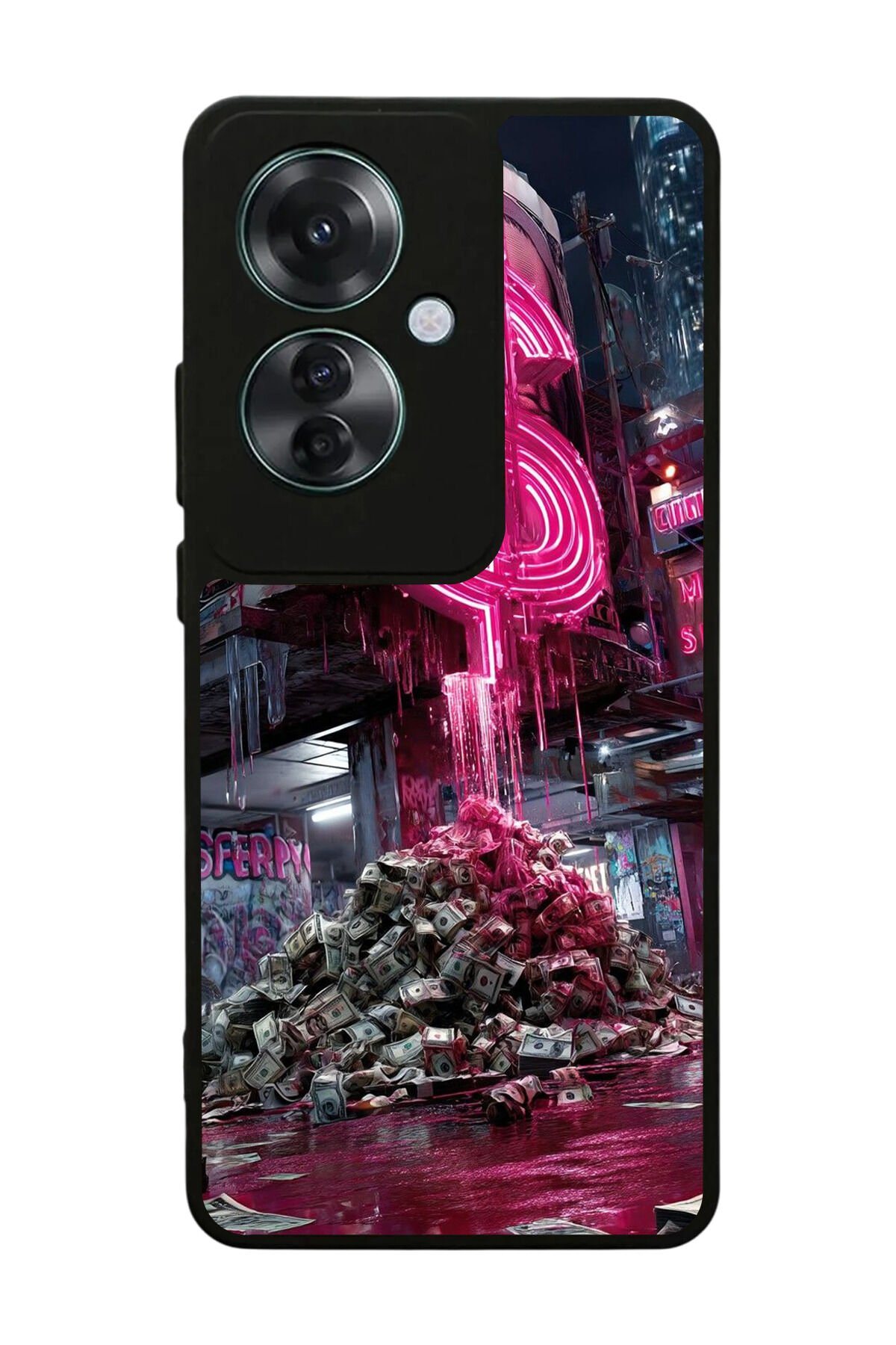 Oppo Reno 11F Uyumlu Para Tasarımlı Glossy Premium Kılıf