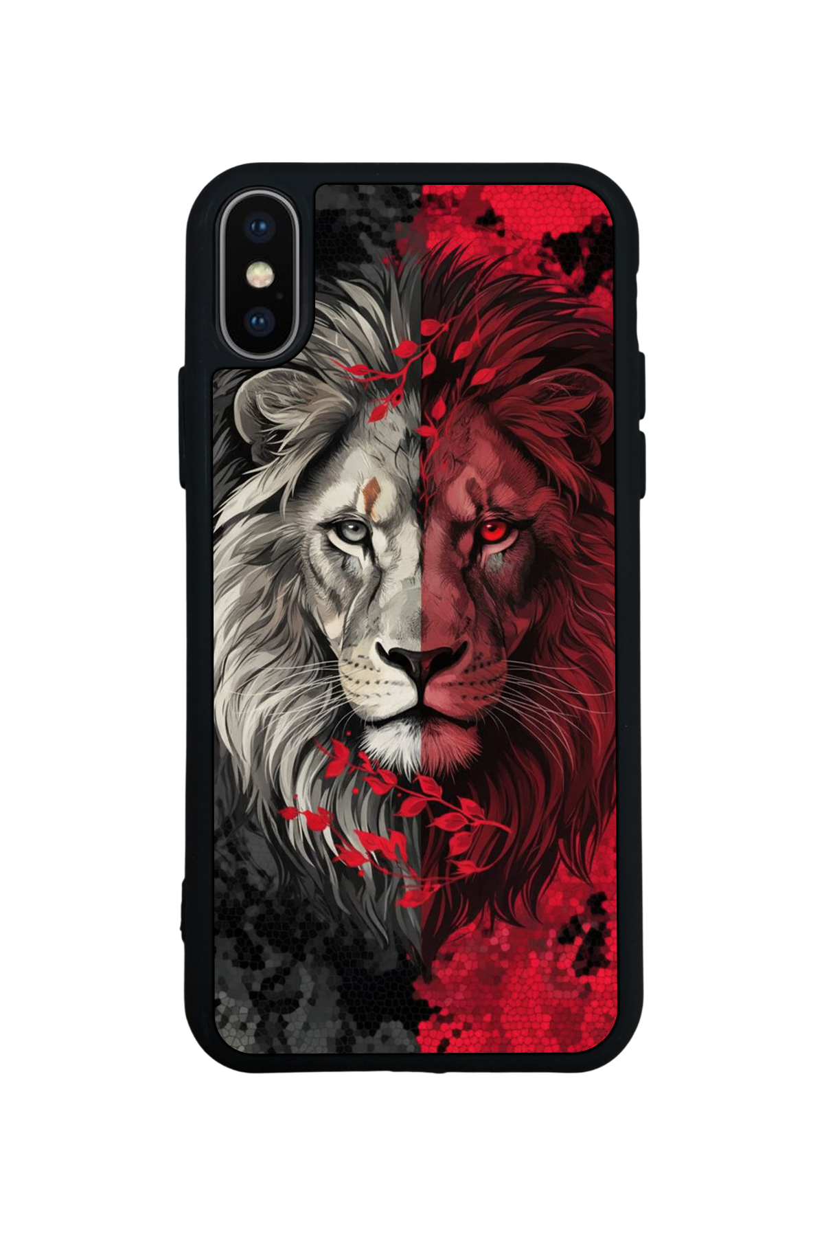 iPhone X/ XS Uyumlu Aslan Tasarımlı Glossy Premium Kılıf