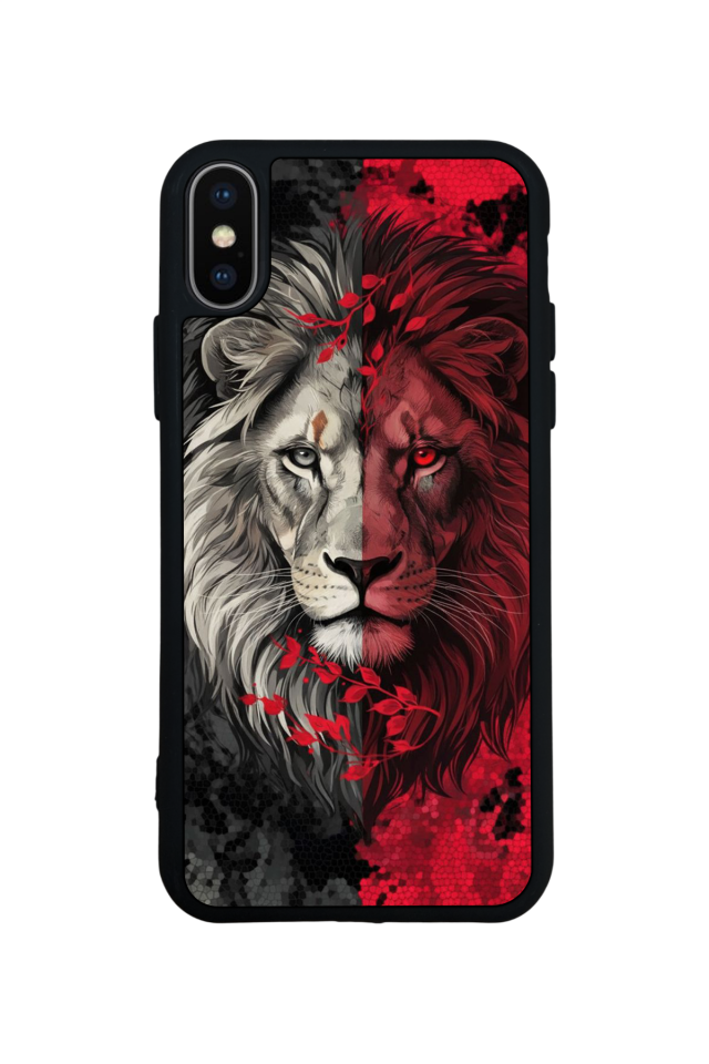 iPhone X/ XS Uyumlu Aslan Tasarımlı Glossy Premium Kılıf