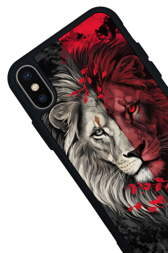 iPhone X/ XS Uyumlu Aslan Tasarımlı Glossy Premium Kılıf