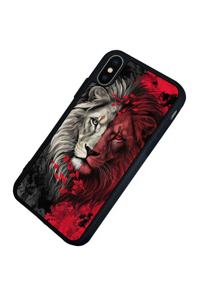 iPhone X/ XS Uyumlu Aslan Tasarımlı Glossy Premium Kılıf