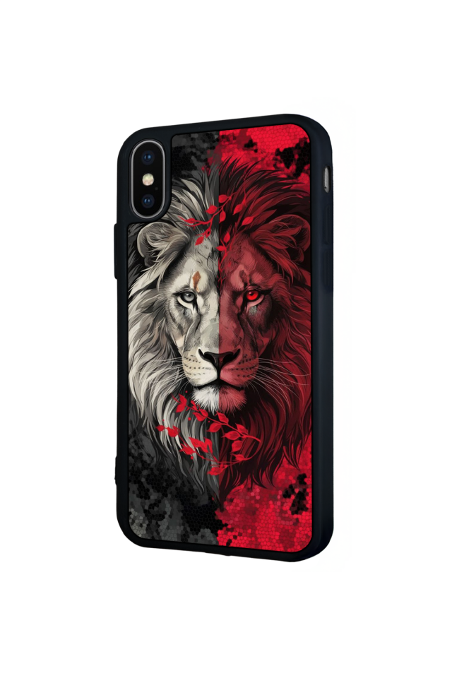 iPhone X/ XS Uyumlu Aslan Tasarımlı Glossy Premium Kılıf