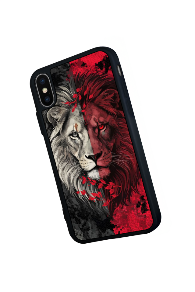 iPhone X/ XS Uyumlu Aslan Tasarımlı Glossy Premium Kılıf